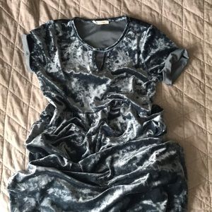 Tea N Rose blue velvety dress